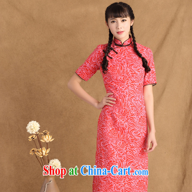 The cross-sectoral extension Elizabeth's new unit, the National wind daily improved cheongsam dress stylish summer dresses skirts, long, ctb QP 247 red 2 XL, cross-sectoral, Elizabeth, and shopping on the Internet