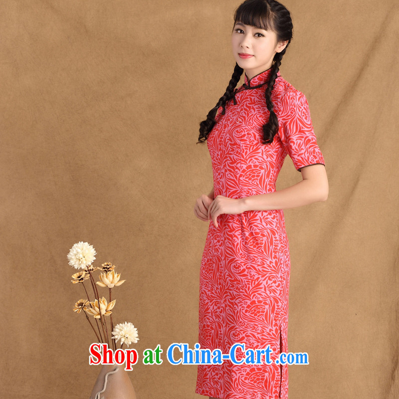 The cross-sectoral extension Elizabeth's new unit, the National wind daily improved cheongsam dress stylish summer dresses skirts, long, ctb QP 247 red 2 XL, cross-sectoral, Elizabeth, and shopping on the Internet