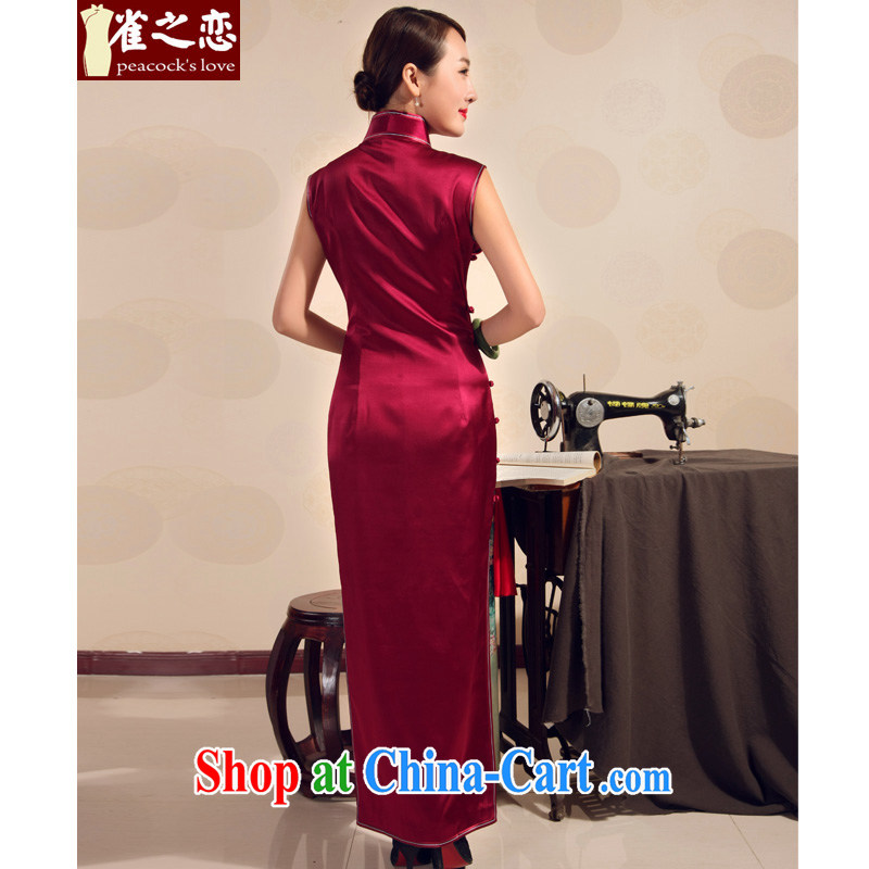 Birds of summer 2015 with new, manual embroidery improved stylish heavy silk long cheongsam QD XXL 702, birds of the land, and, shopping on the Internet