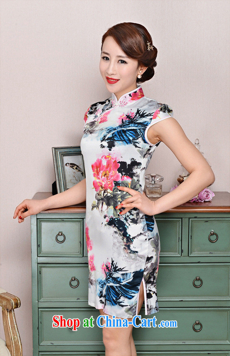 Quality of fuel and 2015 summer new, classic stamp retro beauty, for Chinese Dress Red White peony flower XXL pictures, price, brand platters! Elections are good character, the national distribution, so why buy now enjoy more preferential! Health