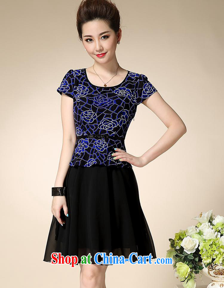 Ya-ting store summer 2015 new, older women with large, elegant style mother load snow woven dresses blue 3 XL pictures, price, brand platters! Elections are good character, the national distribution, so why buy now enjoy more preferential! Health
