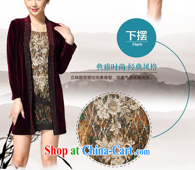 Ya-ting store MOM 2015 installation of new, older women with spring loaded leave of two long-sleeved top, velvet dress wine red 4 XL pictures, price, brand platters! Elections are good character, the national distribution, so why buy now enjoy more preferential! Health