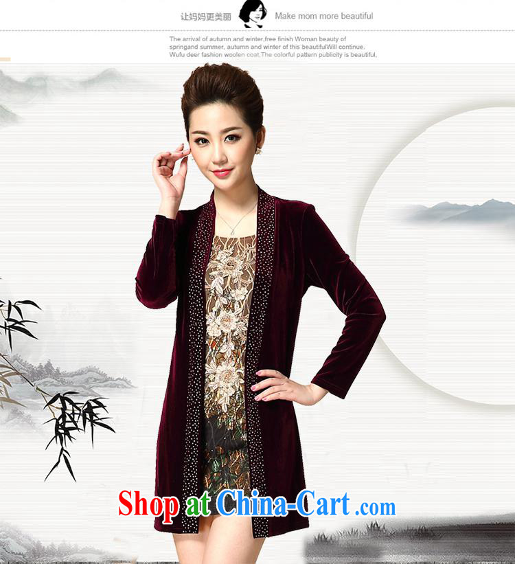 Ya-ting store MOM 2015 installation of new, older women with spring loaded leave of two long-sleeved top, velvet dress wine red 4 XL pictures, price, brand platters! Elections are good character, the national distribution, so why buy now enjoy more preferential! Health