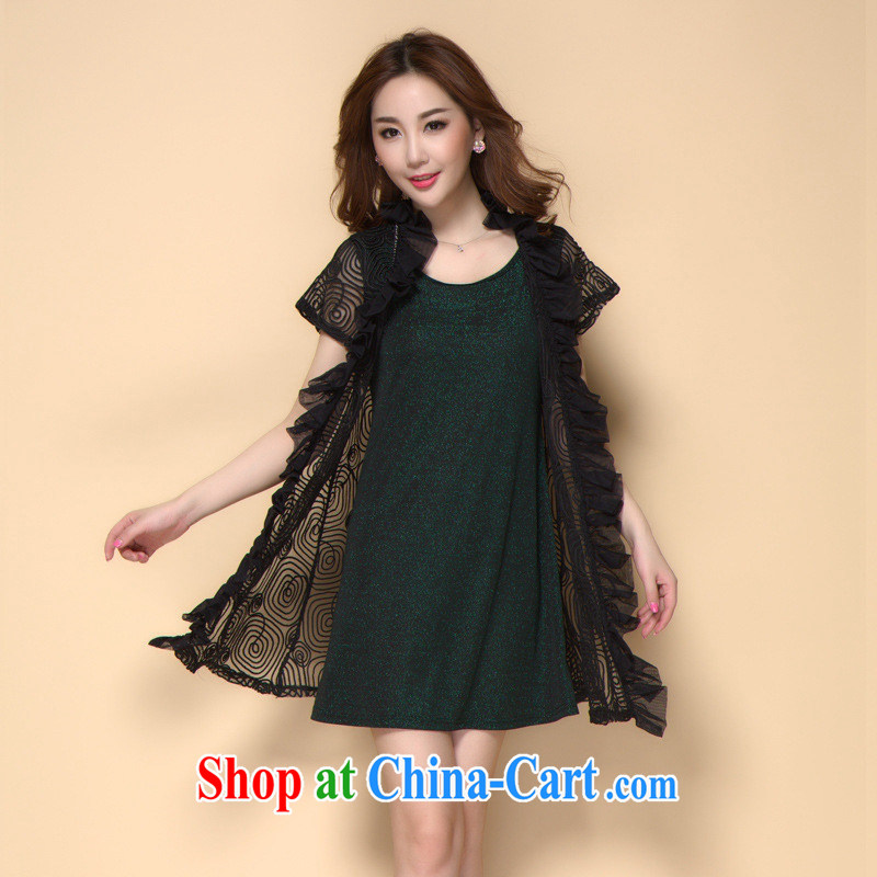 Ya-ting store in the old Code women summer 2015 new mom with lace-flower dresses Two Piece Set with large green code L, blue rain bow, and, shopping on the Internet