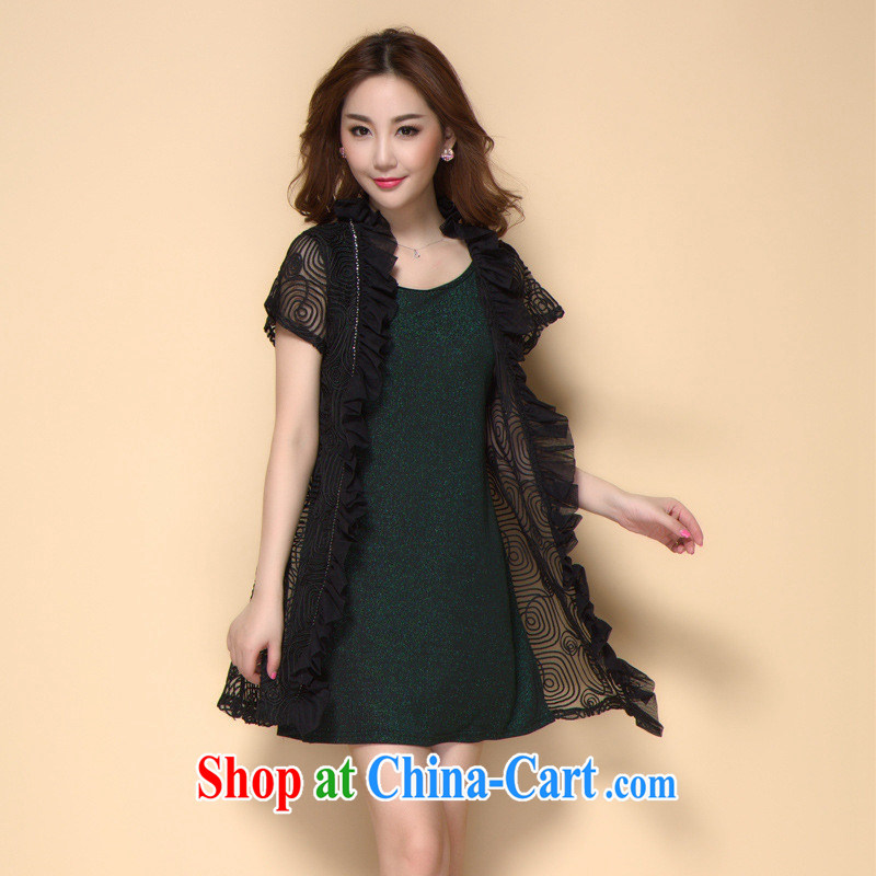 Ya-ting store in the old Code women summer 2015 new mom with lace-flower dresses Two Piece Set with large green code L, blue rain bow, and, shopping on the Internet