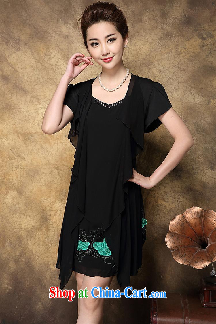 Ya-ting store 2015 summer new, older women mother false 2 embroidery dresses wholesale orange black spending code L pictures, price, brand platters! Elections are good character, the national distribution, so why buy now enjoy more preferential! Health