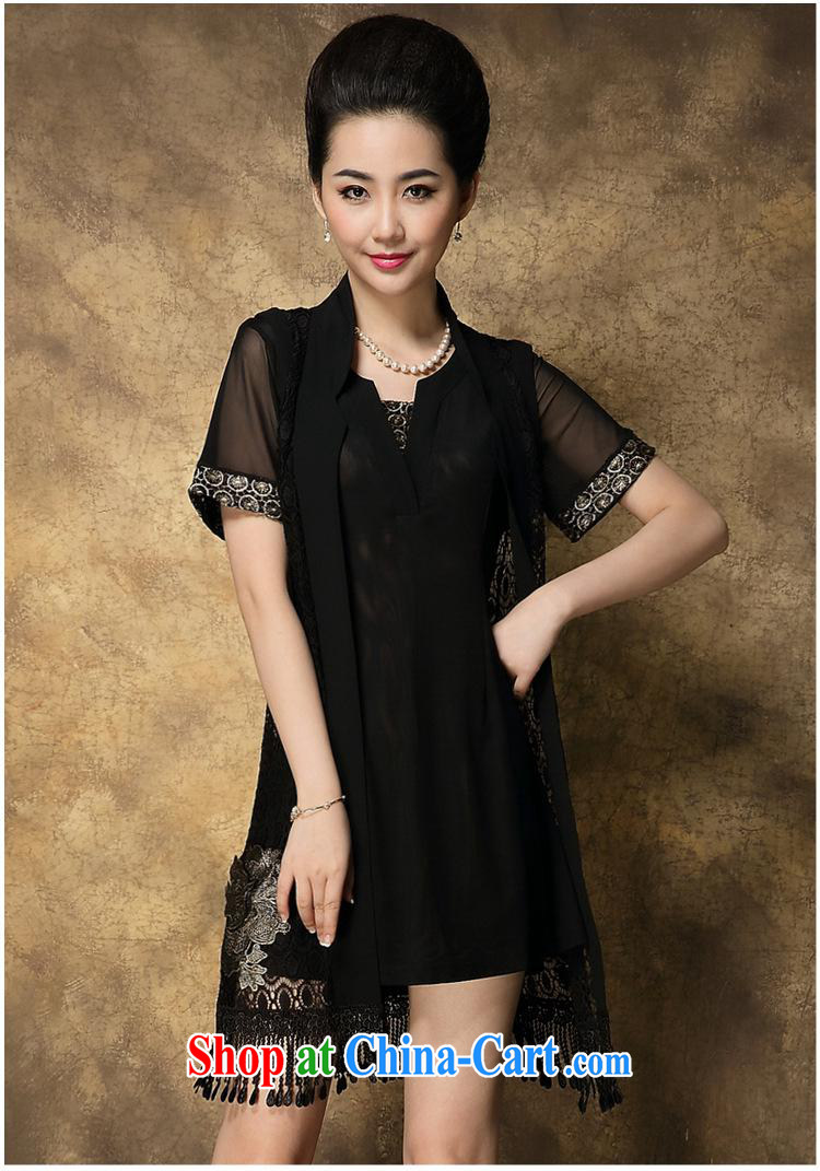 Ya-ting store 2015 summer new, older larger than high-end graphics thin two-piece embroidered Web dress girls black XXXXL pictures, price, brand platters! Elections are good character, the national distribution, so why buy now enjoy more preferential! Health