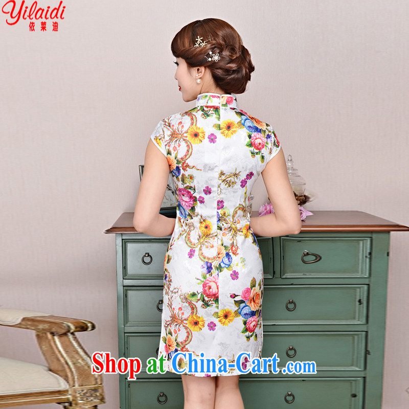According to Tony BLAIR's summer 2015 new, classic, stamp duty, for retro dresses beauty female dresses white Peony yellow sunflower flower XXL, according to Randy yilaidi), online shopping