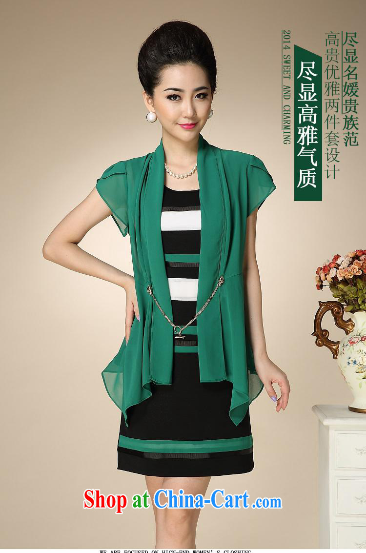 Ya-ting store in 2015 older short-sleeve two-piece snow woven dresses mom with summer dresses green 4 XL pictures, price, brand platters! Elections are good character, the national distribution, so why buy now enjoy more preferential! Health