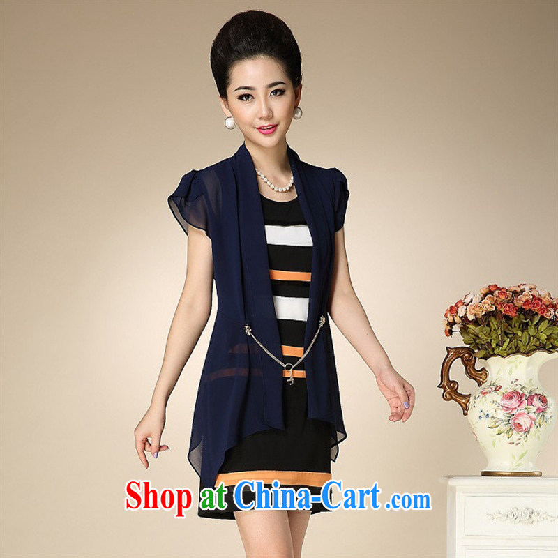 Ya-ting store in 2015 older short-sleeve two-piece snow woven dresses mom with summer dresses green 4 XL, blue rain bow, and shopping on the Internet