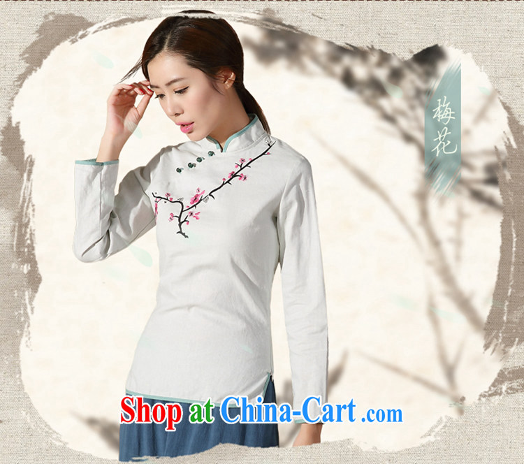 Mr Henry Tang, Ramadan 2015 spring new cotton the Chinese Chinese, Ms. Shen Long-sleeved improved Han-robes T-shirt light gray XL pre-sale pictures, price, brand platters! Elections are good character, the national distribution, so why buy now enjoy more preferential! Health