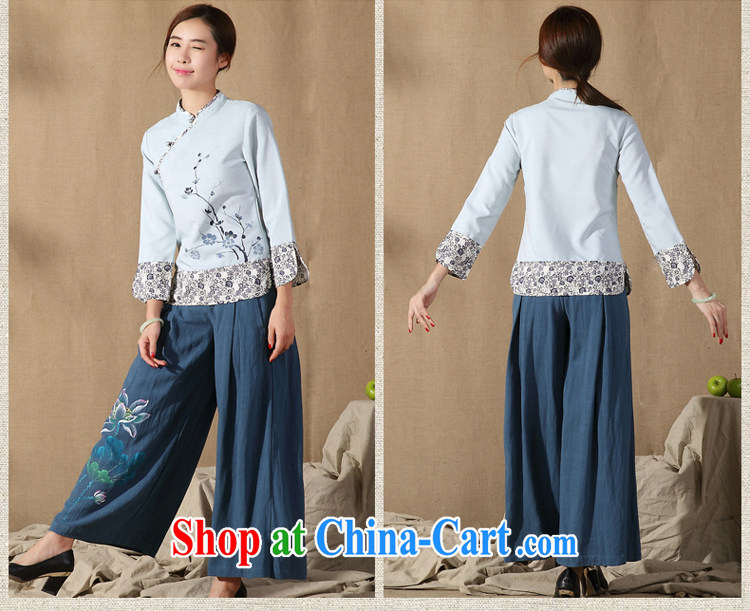Mr Henry Tang, Ramadan 2015 spring new Chinese, Chinese clothing, for improved long-sleeved clothes, cheongsam shirt light blue XXL pictures, price, brand platters! Elections are good character, the national distribution, so why buy now enjoy more preferential! Health