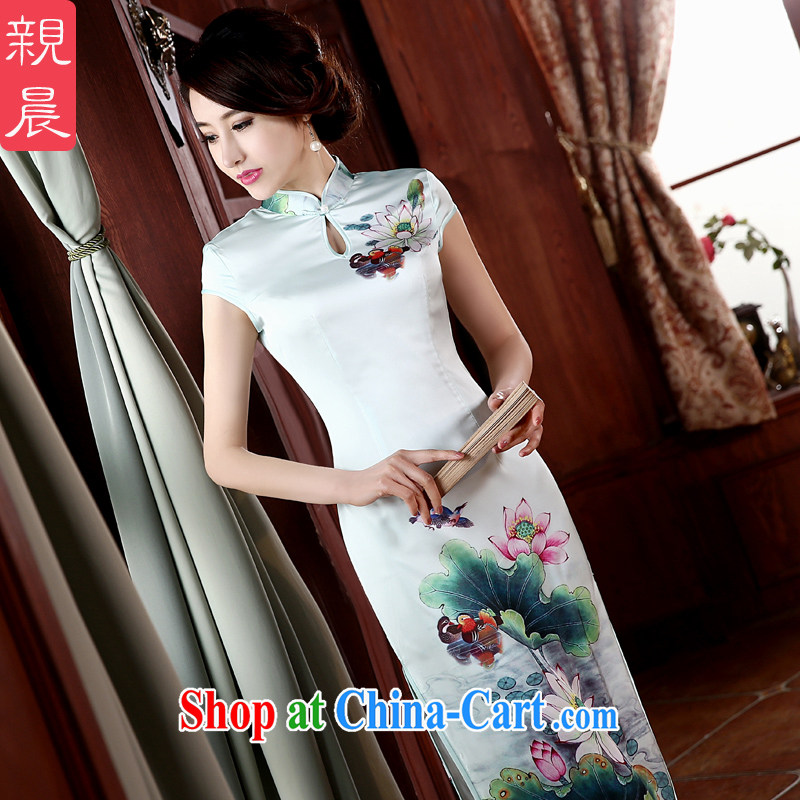 pro-am 2015 new spring dresses dresses summer day-long Ms. lotus flowers, cheongsam dress improved stylish Lotus Yuan Yang 2 XL, pro-am, shopping on the Internet