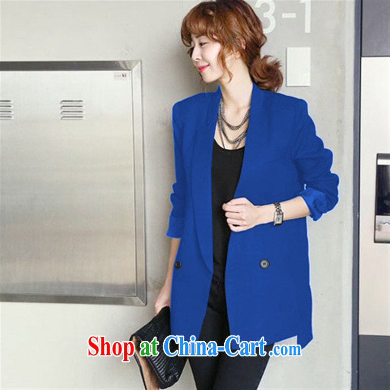 Ya-ting store summer 2015 new dress jacket, long, Korean version of the greater code graphics skinny suit attire and fashionable black M, blue rain bow, and, on-line shopping