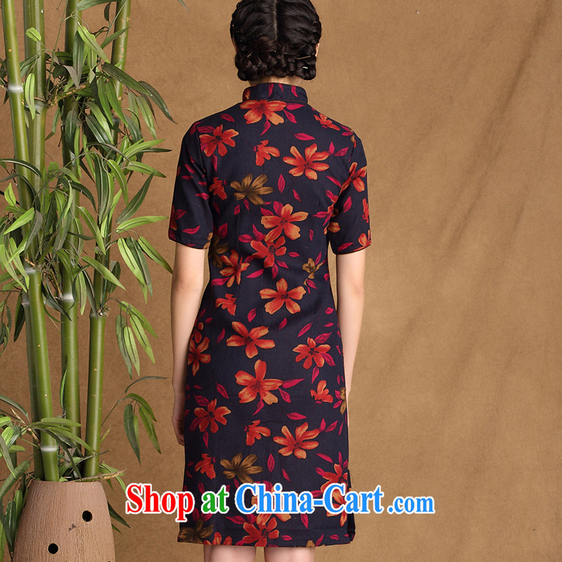 The cross-sectoral Elizabeth Woo, first 2015 spring and summer new retro style improved day-cotton robes the arts cheongsam dress QK ctb 647 2 XL, cross-sectoral, Elizabeth, and shopping on the Internet