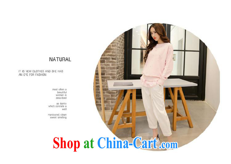 Ya-ting store 2015 spring new female round-neck collar in short and long-sleeved solid color graphics thin beauty two-piece T shirt trousers female white XL pictures, price, brand platters! Elections are good character, the national distribution, so why buy now enjoy more preferential! Health