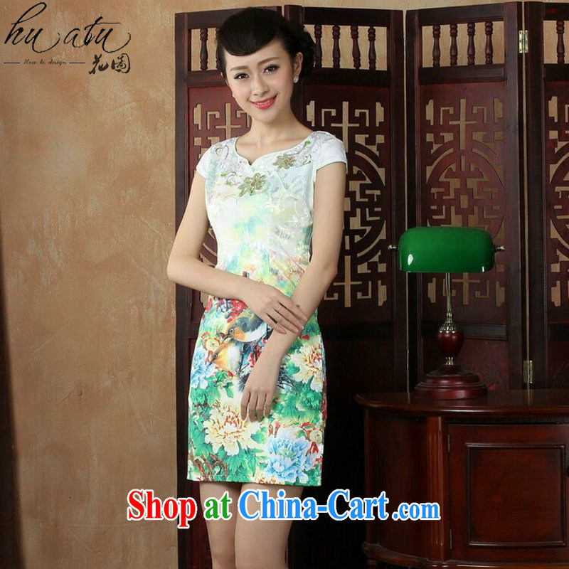 spend the summer with new female dresses daily improved short, Retro cheongsam dress beauty classical Chinese qipao as shown color XL, figure, and shopping on the Internet