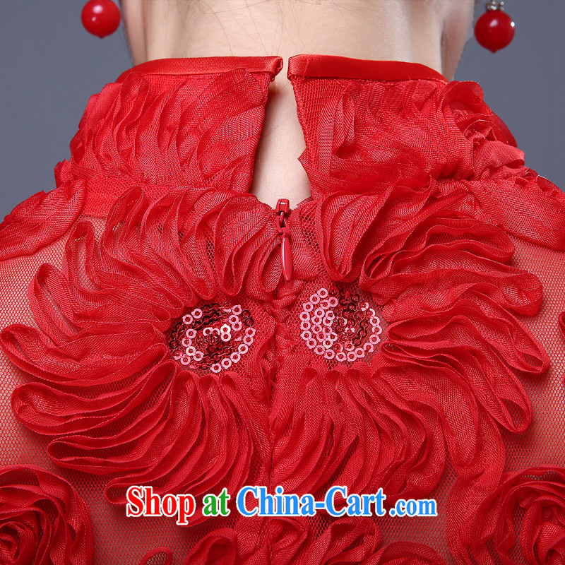 Cheng Kejie MIA toast serving red marriage bridal dresses 2015 new spring and summer short-sleeved beauty dresses long, short, red long S, Jake Mia, and shopping on the Internet