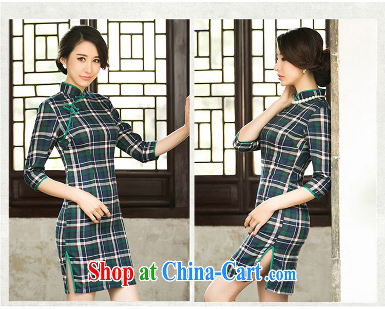 The cross-sectoral, Elizabeth, 2015, new outfit, Ms. summer tartan cuff in Korea retro fashion daily improved cheongsam dress 3 color ZA 102 red tartan M pictures, price, brand platters! Elections are good character, the national distribution, so why buy now enjoy more preferential! Health