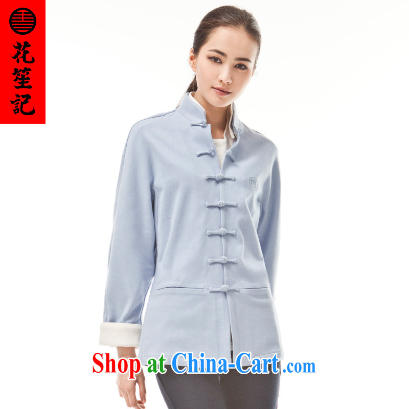 Take Your Excellency's wind _B_ is not 9 color deer female spring cultivating Long-Sleeve stylish Chinese retro T-shirt blue gray blue gray _M_