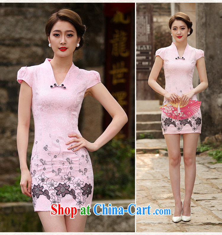 1000 the Peach Blossom Spring 2015 new spring and Stylish retro short dresses summer improved cheongsam dress, daily outfit skirt pink XXL pictures, price, brand platters! Elections are good character, the national distribution, so why buy now enjoy more preferential! Health