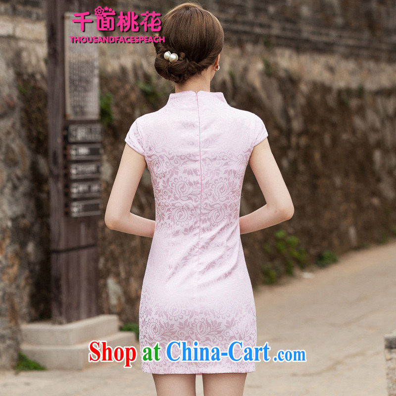 1000 the mahogany 2015 new summer fashion improved cheongsam dress daily video thin beauty Ms. cheongsam style short dress pink XL, 1000 the mahogany (THOUSANDFACESPEACH), online shopping