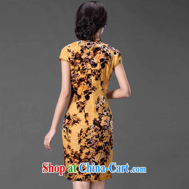 Joe is still name-yuan silk black flower lint-free cloth robes summer improved Ms. ZSLHR load 81,176 yellow XXXXL, CHOSHAN LADIES, shopping on the Internet
