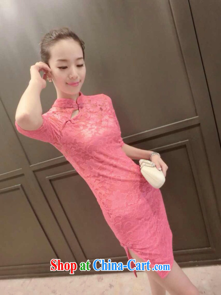 1D , the 2015 European site fall with new lace beauty graphics thin cheongsam dress pink XL pictures, price, brand platters! Elections are good character, the national distribution, so why buy now enjoy more preferential! Health