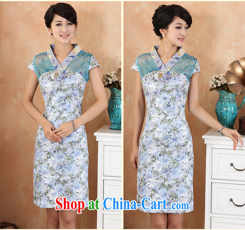 Gakka dresses new 2015 spring and summer retro, long, refined elegant lace spell series dress ethnic wind stamp lady, who dresses emerald blue XXL pictures, price, brand platters! Elections are good character, the national distribution, so why buy now enjoy more preferential! Health