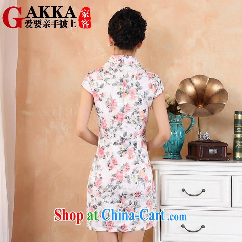 GAKKA 2015 spring and summer with new, Retro, qipao dress improved stylish beauty short stitching, for elegant dresses Chinese Pink XXL, click the (GAKKA), online shopping