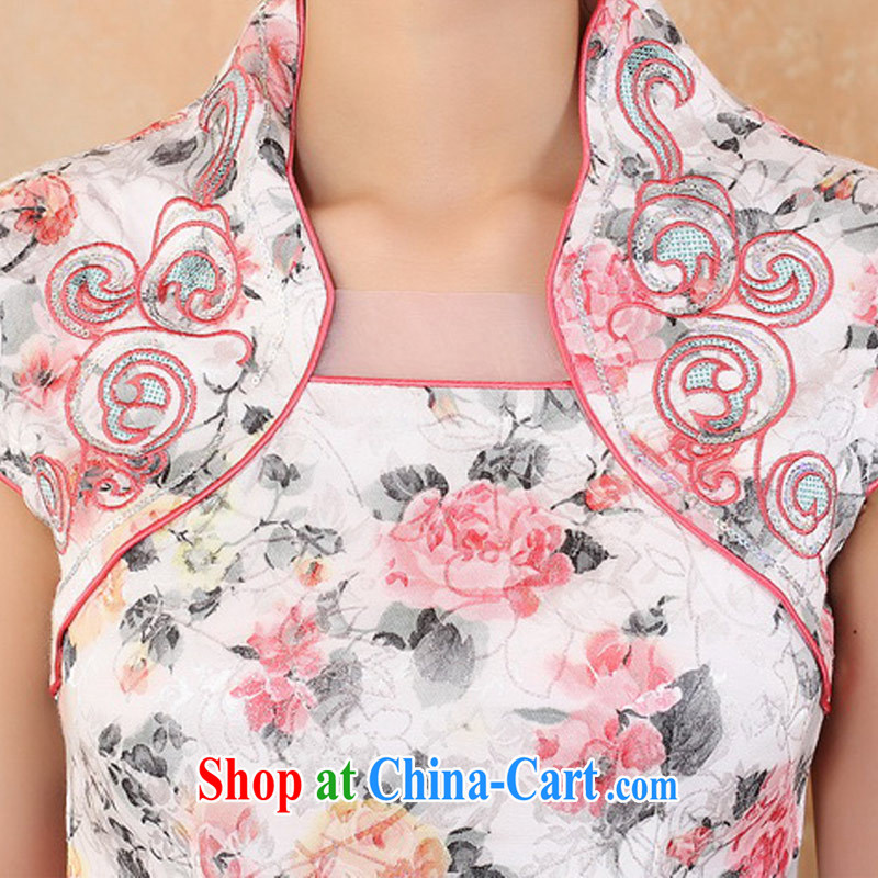 GAKKA 2015 spring and summer with new, Retro, qipao dress improved stylish beauty short stitching, for elegant dresses Chinese Pink XXL, click the (GAKKA), online shopping