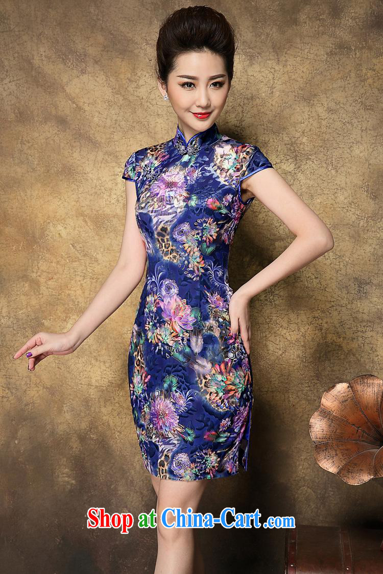 Ya-ting store summer 2015 new blue suit avalanche Peony spring dresses wool retro old beach picture color XXL pictures, price, brand platters! Elections are good character, the national distribution, so why buy now enjoy more preferential! Health