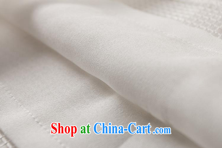 Ya-ting store summer 2015 new cuff in tartan Web yarn cheongsam Chinese qipao ethnic white XL pictures, price, brand platters! Elections are good character, the national distribution, so why buy now enjoy more preferential! Health