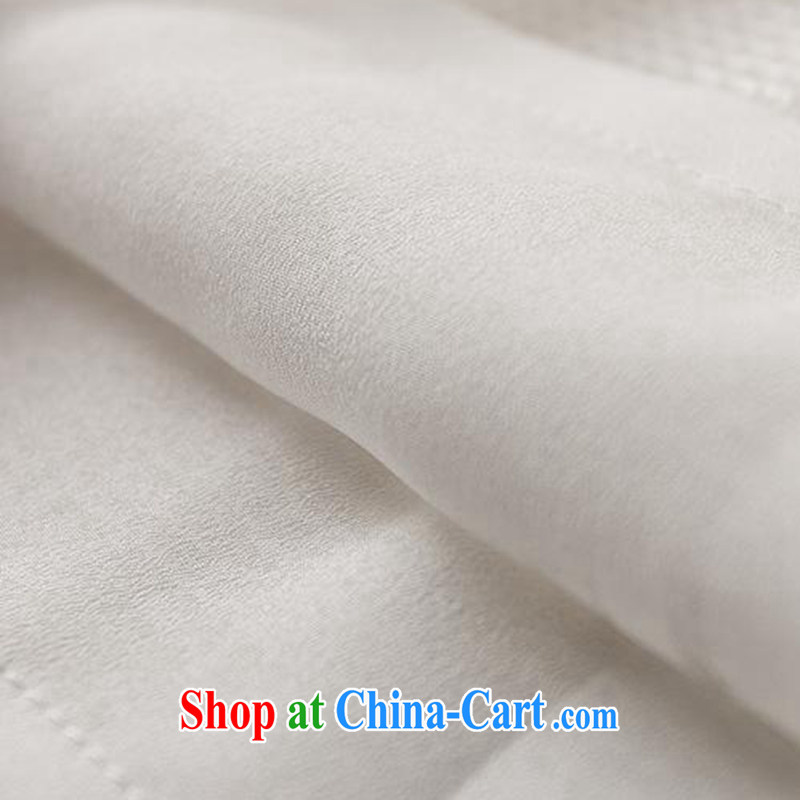 Ya-ting store summer 2015 new cuff in tartan Web yarn cheongsam Chinese qipao ethnic white XL, blue rain bow, and shopping on the Internet