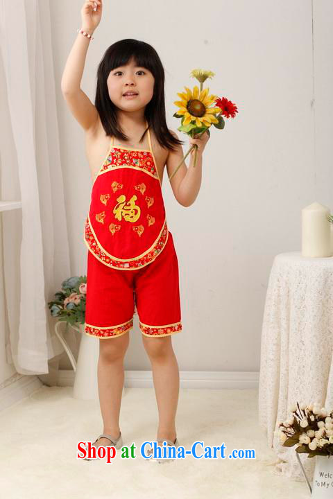 And Jing Ge children Chinese qipao cotton two-piece children Tang Package Women's clothes embroidered Package - A red height 130 CM pictures, price, brand platters! Elections are good character, the national distribution, so why buy now enjoy more preferential! Health