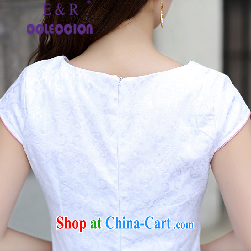 Summer 2015 new stylish embroidered improved cheongsam Korean Beauty antique cheongsam dress light blue XL, E &R COLECCION, and shopping on the Internet