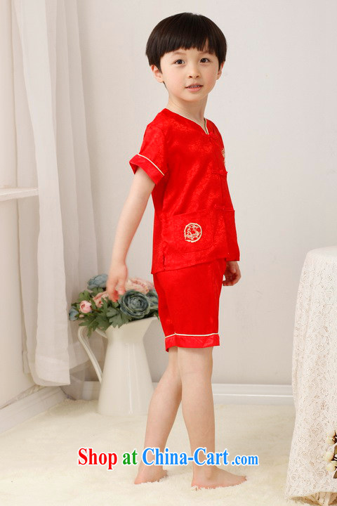 He Jing Ge children Tang with embroidered dragon two-piece children's Chinese package men's entertainment service practitioners serving red height 110 CM pictures, price, brand platters! Elections are good character, the national distribution, so why buy now enjoy more preferential! Health