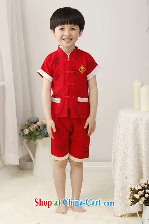 He Jing Ge children Tang mounted units the two-piece children's Chinese package men's performance service exercise clothing - B red height 100 CM pictures, price, brand platters! Elections are good character, the national distribution, so why buy now enjoy more preferential! Health