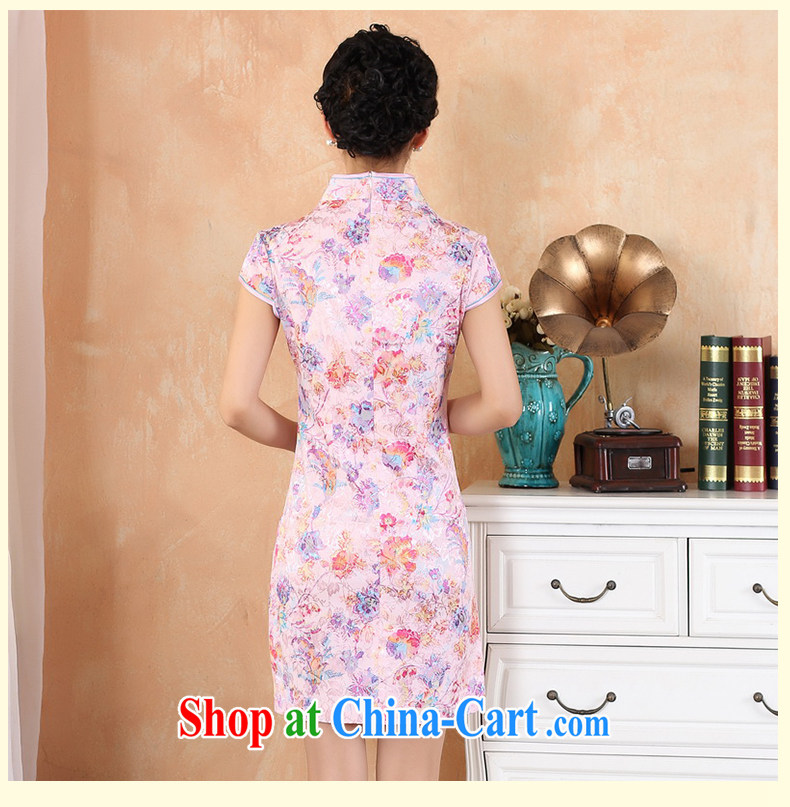 GAKKA 2015 spring and summer beauty style retro dresses women daily improved stitching stamp Chinese qipao dress and collar ethnic wind dresses pink XL pictures, price, brand platters! Elections are good character, the national distribution, so why buy now enjoy more preferential! Health