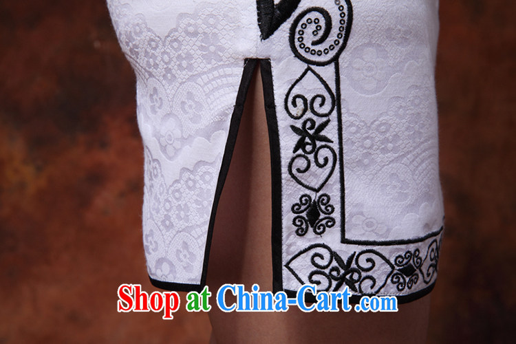 kam world the Hyatt 2015 summer new female short-sleeve beauty embroidery lace-tie video gaunt waist white blue and white porcelain goods improved daily dress short skirt and white black XL pictures, price, brand platters! Elections are good character, the national distribution, so why buy now enjoy more preferential! Health