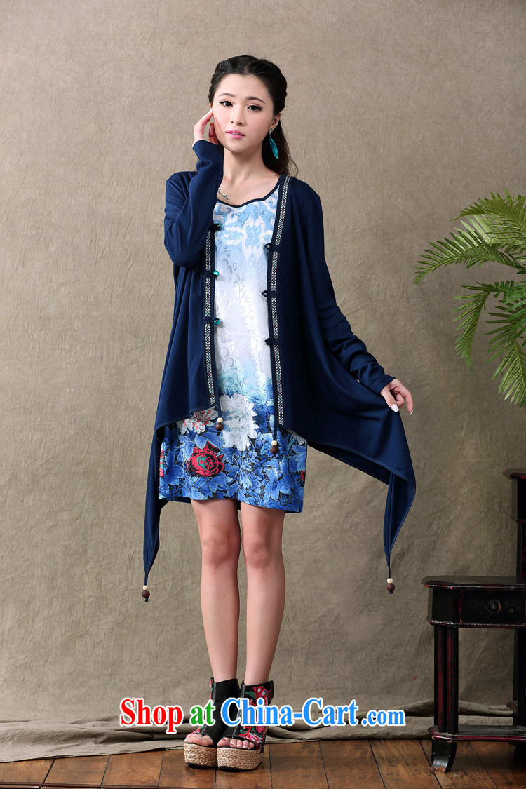 D , the 2015 summer new ethnic wind antique dresses Web yarn stamp long-sleeved dress two-piece female blue XXL pictures, price, brand platters! Elections are good character, the national distribution, so why buy now enjoy more preferential! Health
