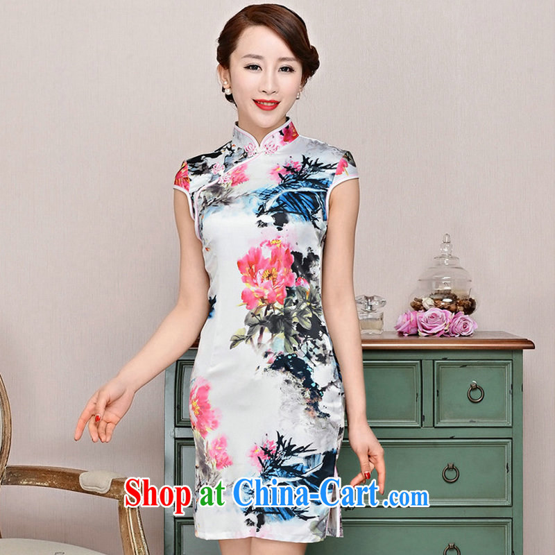Dresses summer pack and skirt, older women summer, short-sleeved qipao improved short skirt low on the truck load mother dresses beauty and pipa S suit, takes forever again, shopping on the Internet