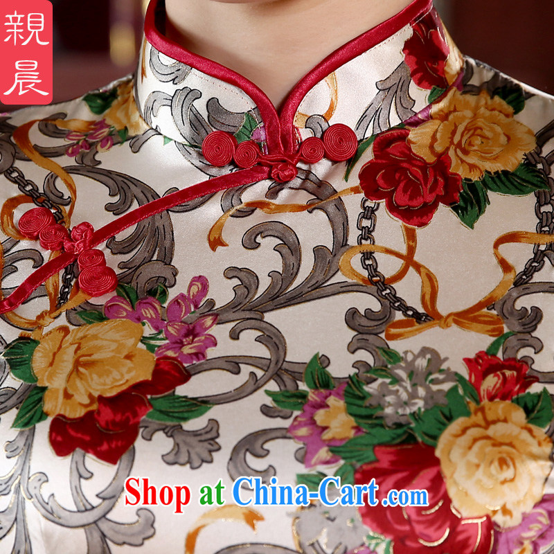 The pro-am 2015 as soon as possible new spring and summer Korean daily sauna silk stylish improved short, Retro Silk Cheongsam short 3 XL, pro-am, shopping on the Internet