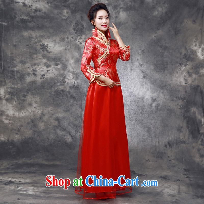 Dream of the day 2015 new, unique beauty and long robes improved stylish 7 cuff antique qipao cheongsam Q 8636 7 cuff tailored to dream of the day, shopping on the Internet