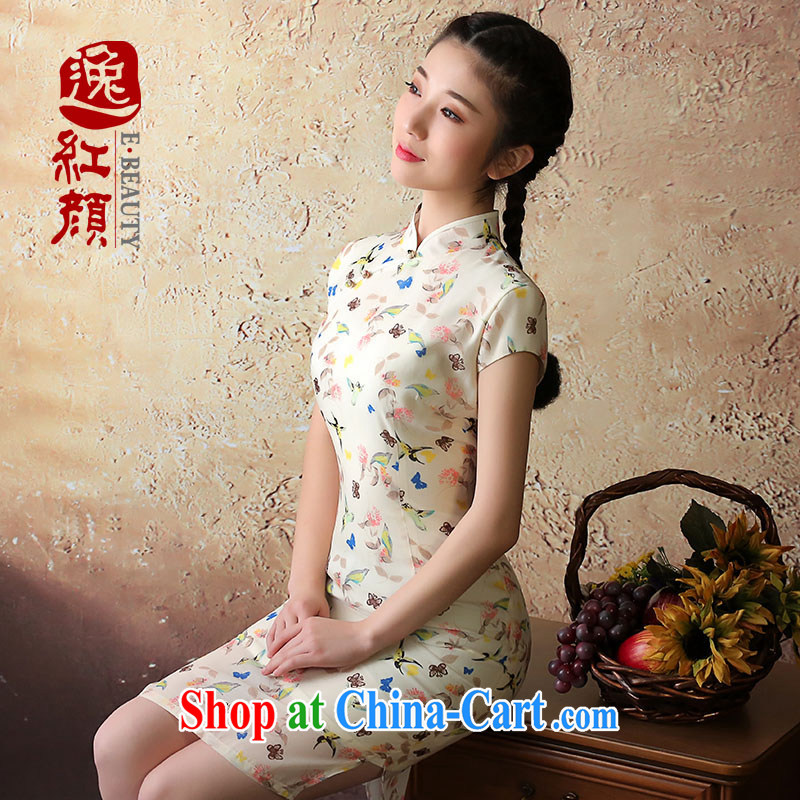 The proverbial hero once and for all -- if Yu retro improved cheongsam dress 2015 summer fashion new daily girls dresses light yellow XL