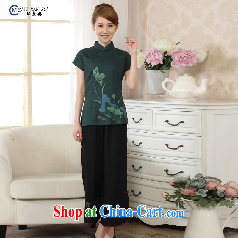 Ko Yo vines into exciting and new, hand-painted, dresses T-shirt retro cotton the Chinese Ethnic Wind women summer 2015, the leading Chinese qipao improved A A 0067 0067 - A XXL