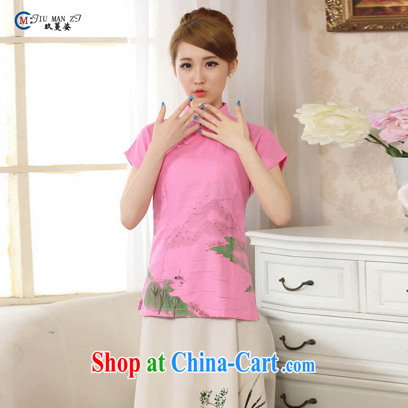 Ko Yo vines into exciting and new and old ancient hand-painted dresses with the cotton linen Chinese Ethnic Wind Jacket style female cool preferred Chinese improved A A 0068 0068 - B XXL, capital city sprawl, shopping on the Internet