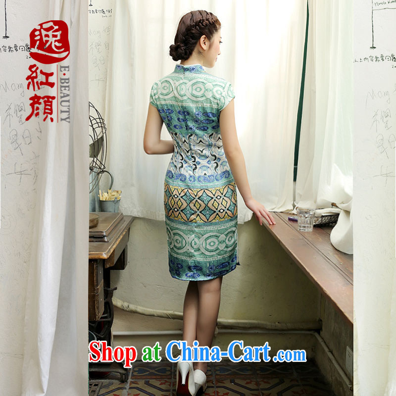 The proverbial hero once and for all as soon as possible snow equine woven stamp improved cheongsam dress 2014 summer new dresses retro stylish blue XL, fatally jealous once and for all, and, shopping on the Internet