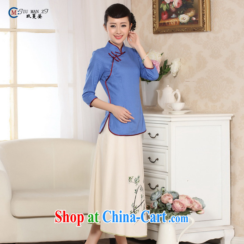 Ko Yo vines into colorful Old ancient Chinese Ethnic Wind blouses beauty retro stamp comfortable T shirts and elegant ladies' Tang is new and improved, hand painted dresses A A 0070 0070 - A XXL, capital city sprawl, shopping on the Internet