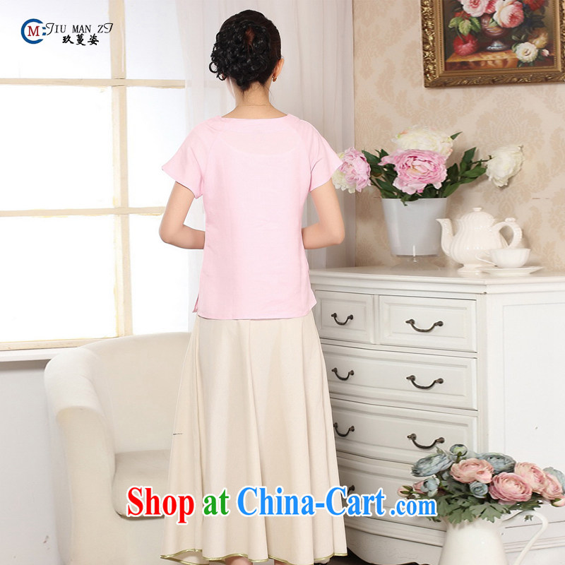 Ko Yo vines into colorful retro hand-painted dresses and old ancient short-sleeved cotton Ma hand-painted shirt Ethnic Wind women summer, female Tang with improved A A 0072 0072 - D XXL, capital city sprawl, shopping on the Internet